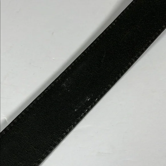 Fossil Black Leather Belt with Gold Buckle Sz L - Picture 4 of 14